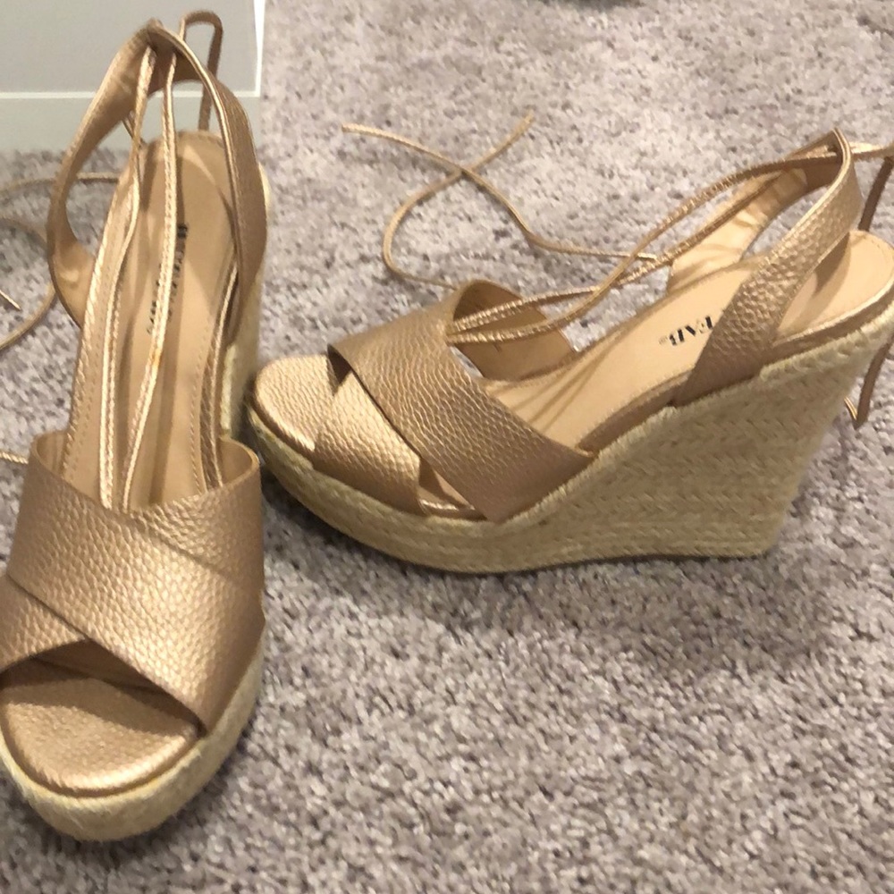 Lace up wedges